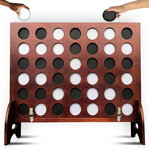 SWOOC Games - Giant Four in a Row (All Weather) with Carrying Case & 60% Quieter Design - Giant Connect - 4 Game - Giant Outdoor Games - Yard Games for Kids and Adults - Backyard Games - Giant Games