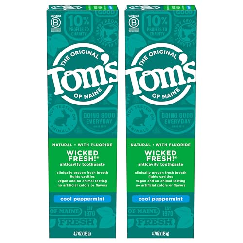 Tom's of Maine Natural Wicked Fresh! Fluoride Toothpaste, Cool Peppermint, 4.7 oz. 2-Pack