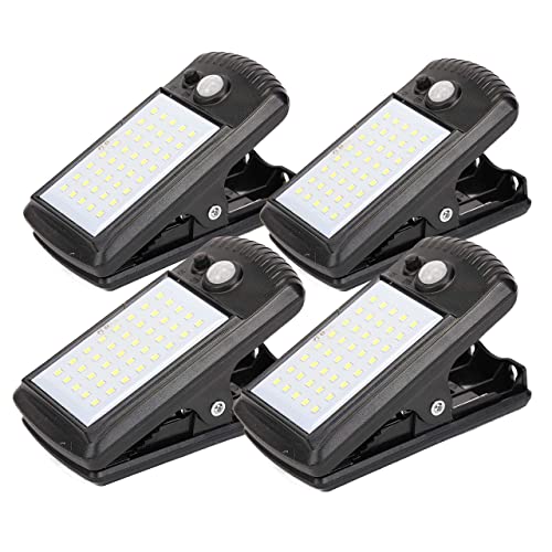 4 Pack Solar Motion Sensor Security Umbrella Light,Clip on Lights Outdoor with 40 LED,2 Modes Wireless Waterproof for Christmas Gifts Patio Wall Garage Hiking Camp Tent Portable Emergency Lighting