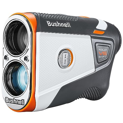 Bushnell Golf Tour V6 Shift Patriot Laser Rangefinder - Slope Compensation, Tour-Approved Performance, Tournament Ready Slope Switch, Visual Flag Jolt, BITE Magnetic Mount, IPX6 Weather Resistance