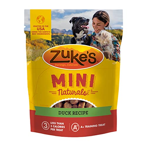 Zuke’s Mini Naturals Soft And Chewy Dog Treats For Training Pouch, Natural Treat Bites With Duck Recipe - 6.0 OZ Bag
