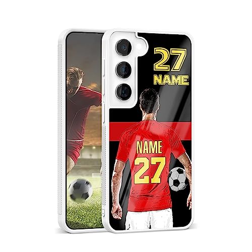 Customizable Phone Cases Club Background VS Jersey Name and Number Design Cute Cover Case for Samsung Galaxy S20 S21 S22 S23 Ultra Plus for iPhone 11 12 13 14 Best Gifts for Men (AC)