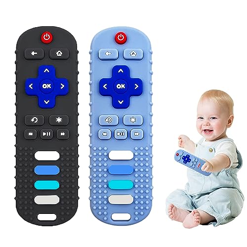 Silicone Teething Toys for Babies 0-36 Months,Baby Silicone Chew Toys,Remote Control Shape Teething Toys,BPA Free,Freezable