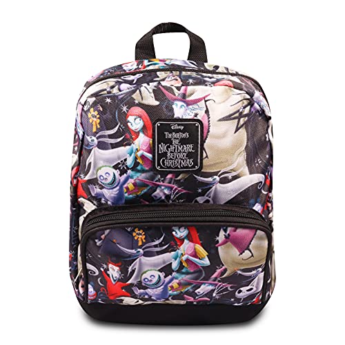 Fast Forward New York Disney Nightmare Before Christmas Mini Backpack for Women -- Canvas Purse Shoulder Bag Adults, Teens-Include Plastic bottle