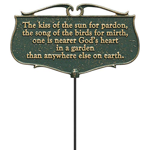 Whitehall Products 'The Kiss of The Sun...' Garden Poem Sign, Green/Gold, Aluminum