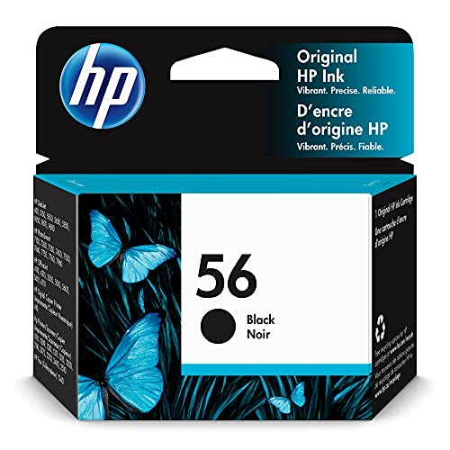 HP 56 Black Ink Cartridge | Works with HP DeskJet 450, 5000, 9600; PhotoSmart 7000; OfficeJet 4000, 5000, 6110; Digital Coper Printer 410; PSC 1000, 2000; Fax 1240 Series | C6656AN