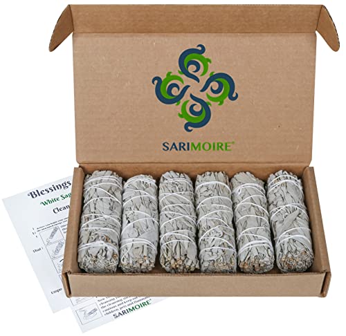 White Sage Smudge Sticks - 6-4' Sage Bundles - Perfect Sage Smudge Stick Smudging Kit Replenishment