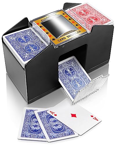 ARTISHION Automatic Card Shuffler - 1-4 Deck, Poker Shuffler Machine, Casino Card Electric Shuffler, Lower Noise Playing Card Shuffler for UNO, Phase 10, Skip Bo Card Games,Sleeved Card