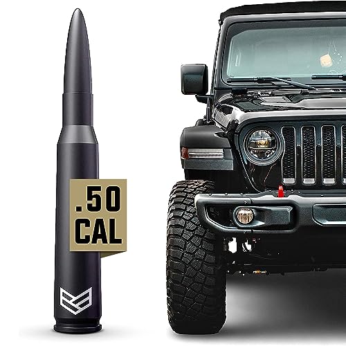 RONIN FACTORY - 50 Cal Bullet Antenna for Jeep Wrangler Gladiator Sahara Rubicon, Jeep Wrangler Accessories, Jeep Gladiator Accessories, Replacement Radio Antenna, Anti-Theft (2007+ JK JL)