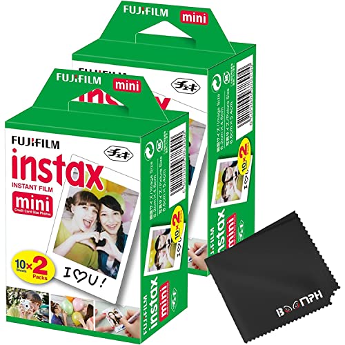 Fujifilm Instax Mini Instant Camera Film: 40 Shoots Total, (10 Sheets x 4) - Capture Memories Anytime, Anywhere - Boomph Kit