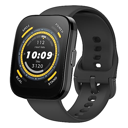 Amazfit Bip 5 Smart Watch, GPS, Bluetooth Calling, 10-Day Battery, Ultra-Large Display, Step Tracking, Heart-Rate Monitoring & VO2 Max, Sleep & Health Monitoring, Alexa Built-In, AI Fitness App(Black)