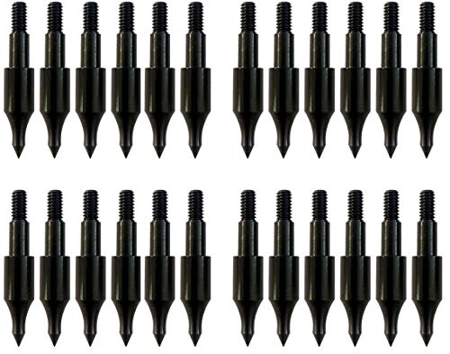 24 Pcs Steel 100 Grain Archery Arrow Field Points Field Tips - Practice Target & Hunting Arrows Heads for Recurve, Compound Bow & Crossbow Bolts Screw-in