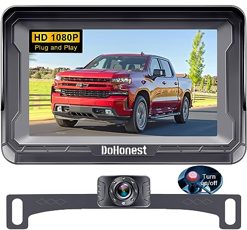 Backup Camera Car Reverse Cam - Easy Setup HD 1080P Auto Color Night Vision Truck Rear View Monitor Kit for SUV Pickup Sedan No Delay 150° Wide View DIY Parking Lines Waterproof DoHonest S01