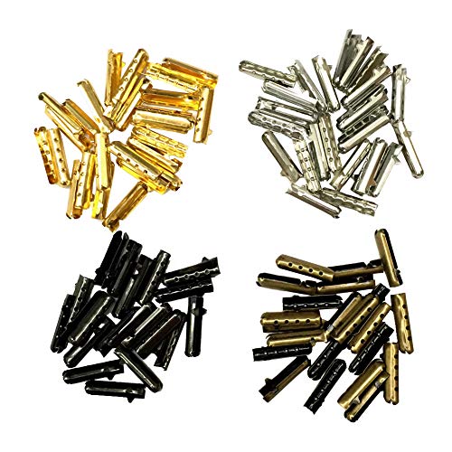 12/24/36/48 PCS Metal Aglets DIY Shoelaces Repair Shoe Lace Tips Replacement End (48PCS, Mixed(12PCS Each))