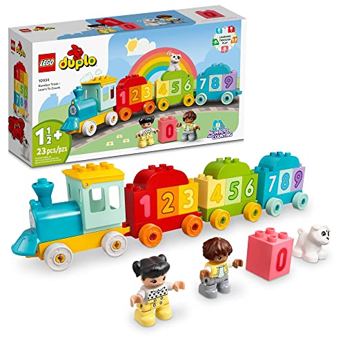 LEGO DUPLO My First Number Train Toy with Bricks for Learning Numbers, Preschool Educational Toys for 1.5-3 Year Old Toddlers, Girls & Boys, Early Development Activity Set, 10954