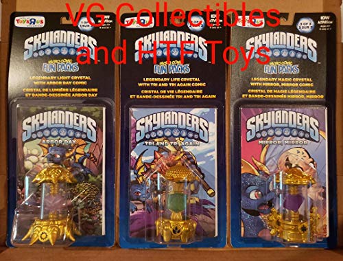 SKYLANDERS LEGENDARY MAGIC LIFE LIGHT CRYSTALS SET OF 3 FREE IMAGINATORS CHEST