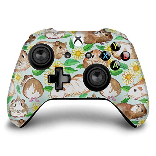 Head Case Designs Officially Licensed Micklyn Le Feuvre Guinea Pigs and Daisies in Watercolour On Mint Art Mix Vinyl Sticker Gaming Skin Decal Cover Compatible with Xbox One S/X Controller