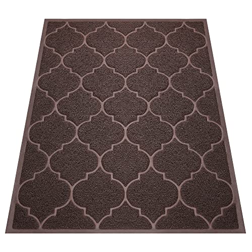 Cosyearn Door Mat, Front Door Mat, Welcome Mats for Entryway,Garage,High Traffic Areas, 46x35 Inches, Large Size, Doormat Entrance, Waterproof Mat, Easy Clean, Inside Outside,Non Slip (Brown)
