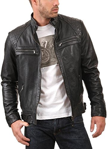 Laverapelle Men's Genuine Lambskin Leather Jacket (Black, Medium, polyester Lining) - 1501344