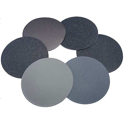 Tonmp 30 PCS 7 Inch Hook-and-Loop Sanding Silicon Carbide Discs Sandpaper - 5 pcs Each of 80 120 240 400 1000 and 2000 Grits Wet/Dry Sander Paper for Random Orbit Sander