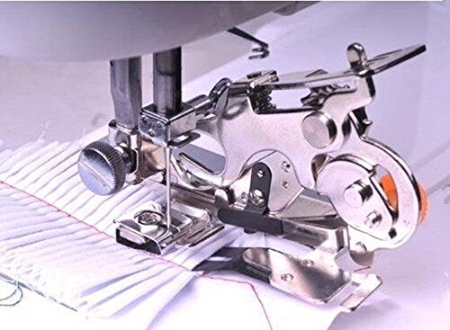 YEQIN Ruffler Foot (#55705) Sewing Machine Presser Foot for Singer Brother Juki Low Shank Sewing Machine (Pink Box)
