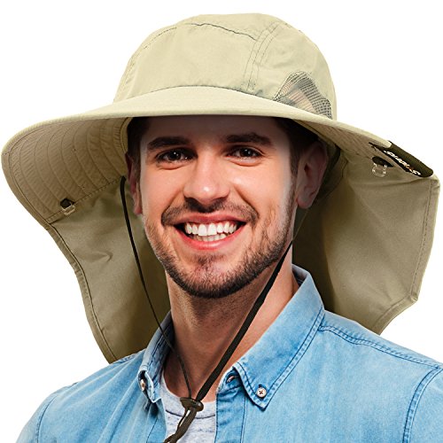 Tirrinia Neck Flap Fishing Safari Cap for Men & Women, Wide Brim Sun Hat for Outdoor Hiking, Camping, Gardening, Lawn Field Work