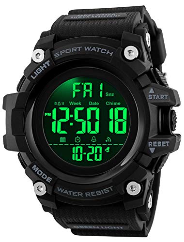 Gosasa Big Dial Digital Watch S Shock Men Military Army Watch Water Resistant LED Sports Watches (A Black)