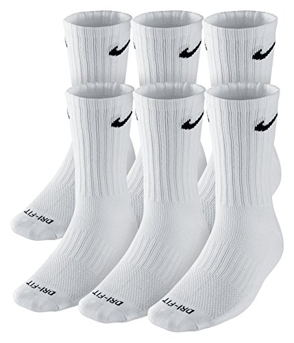 Nike Dry Cushion Crew Training Socks (6 Pair) (White/Black)