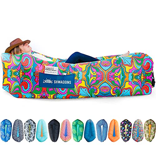 Chillbo Shwaggins Inflatable Couch – Cool Inflatable Lounger Easy Setup is Perfect for Beach Gear, Camping Fun and Festival Accessories.