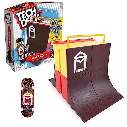 TECH DECK, Vert Wall 2.0, X-Connect Park Creator, Customizable and Buildable Ramp Set with Exclusive Fingerboard, Kids Toy for Boys and Girls Ages 6 and up
