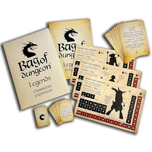 Bag of Dungeon Legends Character Expansion Pack | Use with Any BOD Game | Includes Wizard, Halfling, Minotaur - 2nd Edition (Latest)