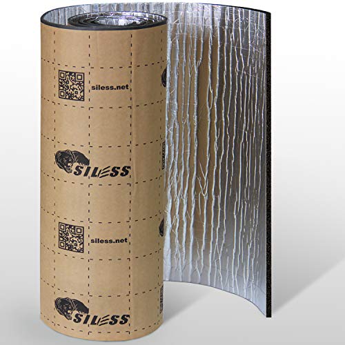 Siless Liner 157 mil (4 mm) 36 sqft Aluminum Foil Finish Car Sound Deadening & Heat Insulation Closed Cell Foam - PE Foam Sound Deadener