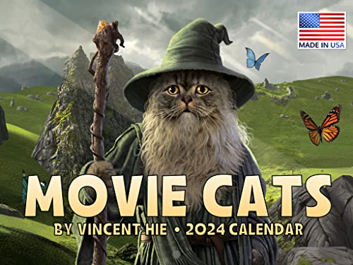 Movie Cats by Vincent Hie Calendar 2024 Pop Culture Calander Wall Monthly 12 Month