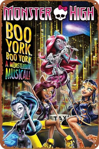 Monster High: Boo York, Boo York Movie Poster Metal Plaque Tin Sign,Vintage Metal Pub Club Cafe bar Home Wall Art Decoration Poster Retro 8x12 inches