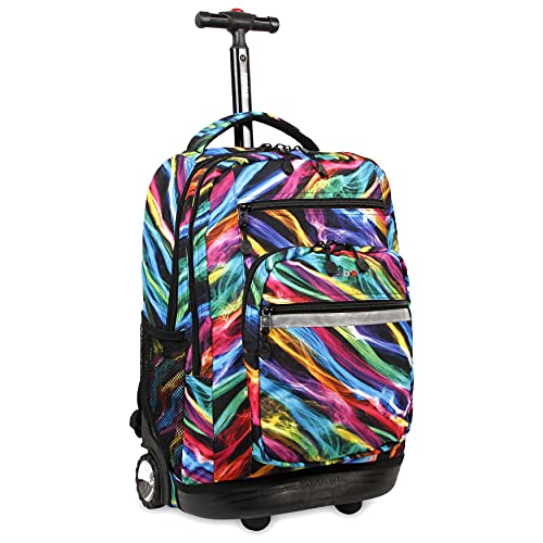 J World New York Sundance Rolling Backpack Girl Boy Roller Bookbag, Quantum, 20 Inch