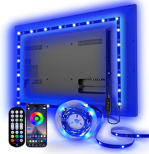 Daymeet LED TV Backlights, 9.8 ft USB Powered LED Lights for TV 32-60 inch RGB Color Changing LED Strip Lights TV Monitor Behind Lighting with Remote Music Sync Bluetooth APP Control