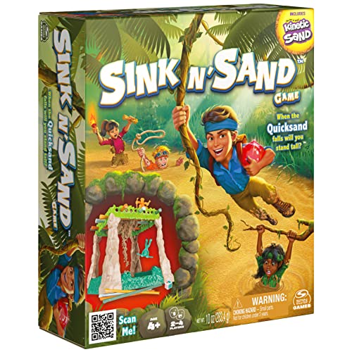 Spin Master Sink N’ Sand, Quicksand Kids Board Game with Kinetic Sand for Sensory Fun and Learning – Easy Toy Gift Idea, for Preschoolers and Kids Ages 4 and up
