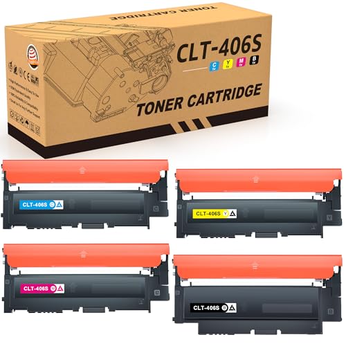 STAROVER Compatible Toner Cartridge Replacement for Samsung CLT 406S CLT-K406S CLT-C406S CLT-M406S CLT-Y406S for Samsung Xpress C460W C410W C460FW Printer (Black, Cyan, Magenta, Yellow, 4 Pack)