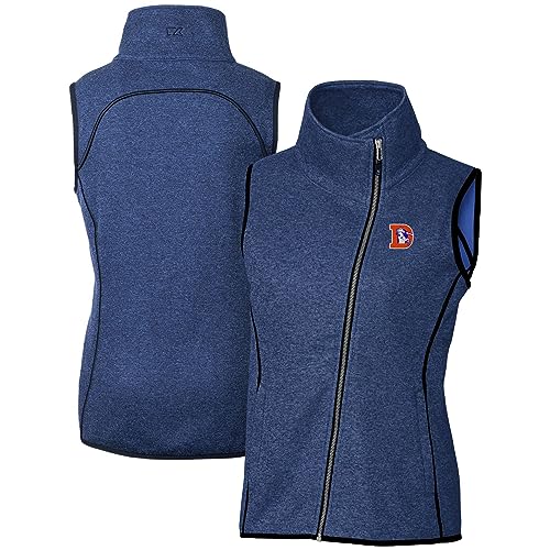 Cutter & Buck Women's Heather Royal Denver Broncos Throwback Logo Mainsail Full-Zip Vest