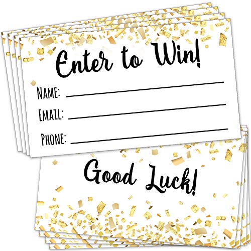 200 Raffle Tickets 3.5”x2” - Enter to Win Entry Form Cards for Contest, Raffles, Ballot Box, 50/50, Auction and More - with Space for Name, Email Address and Phone Number Fields