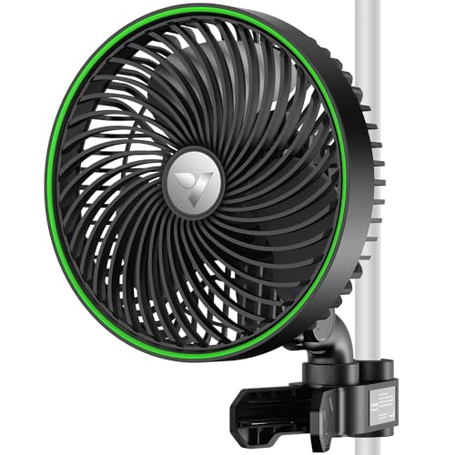 VIVOSUN AeroWave E6 Grow Tent Fan 6”, EC Motor, Smart Wifi Control, US Patented Auto Oscillating Clip fan, Weatherproof IP-54, Strong Airflow but Quiet for Hydroponic Ventilation Circulation