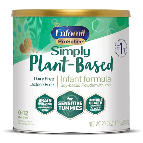 Enfamil Plant based Baby Formula, 20.9 Oz Powder Can, Enfamil ProSobee for Sensitive Tummies, Soy-based, Plant Sourced Protein, Lactose-free, Milk free