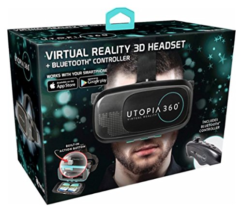 Emerge Tech EUVRC Utopia 360Degree Virtual Realty Headset with Bluetooth Controller, Black