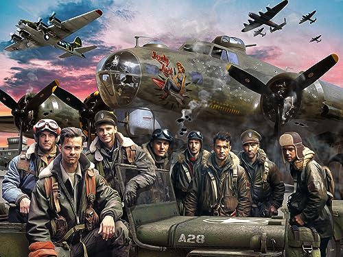 Vermont Christmas Company B-17 Flying Fortress Jigsaw Puzzle 550 Piece - World War II Puzzle for Adults & Young Adults - 24' x 18'