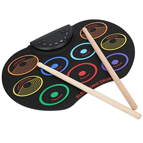 Electronic Drum Pad, Electronic Drum Pad Portable Colored Hand-Rolled Adult Beginner Percussion Instrument(Colorful)