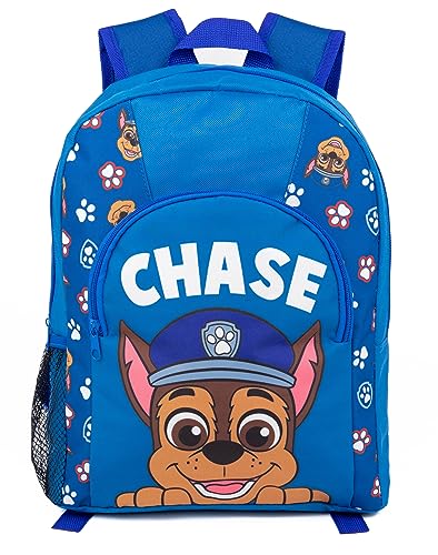 Paw Patrol Boys Backpack | Kids Blue Chase Rucksack | Adjustable Straps Character Schoolbag for School Nursery and Play