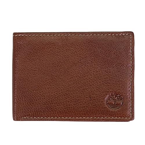 Timberland Men's Leather Passcase Security RFID Wallet, Brown, One Size