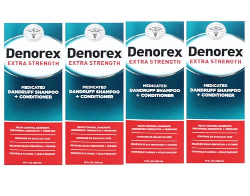 Denorex Extra Strength Dandruff Shampoo + Conditioner 10 oz(Pack Of 4)