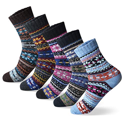 MORECOO Womens Winter Socks - Christmas Gift for Women - Thick Thermal Socks Soft Warm Casual - Women Socks Gift Socks 5 Pairs