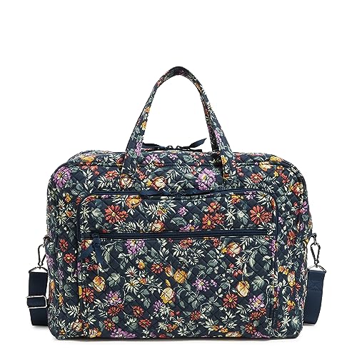 Vera Bradley Cotton Grand Weekender Travel Bag, Fresh-Cut Floral Green